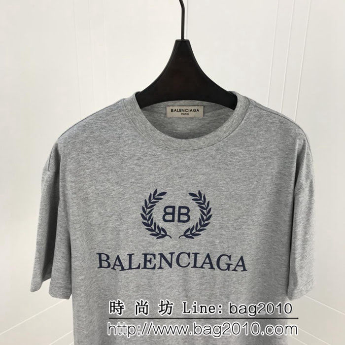 BALENCIAGA巴黎世家 19ss 麥穗雙B短袖 定制面料 七色可選百搭款 男女同款 ydi2468